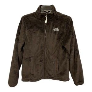 The North Face Womens Jacket Brown  Soft Fleece Faux Fur Full Zip Sz Small